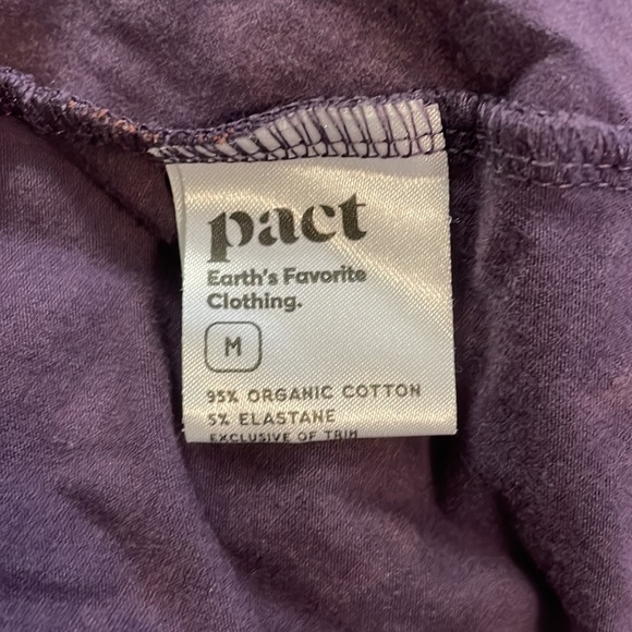 Pact Purple & Orange Cotton Blend 3/4 Sleeve V-Neck Floral Dress Size Medium - Picture 10 of 13